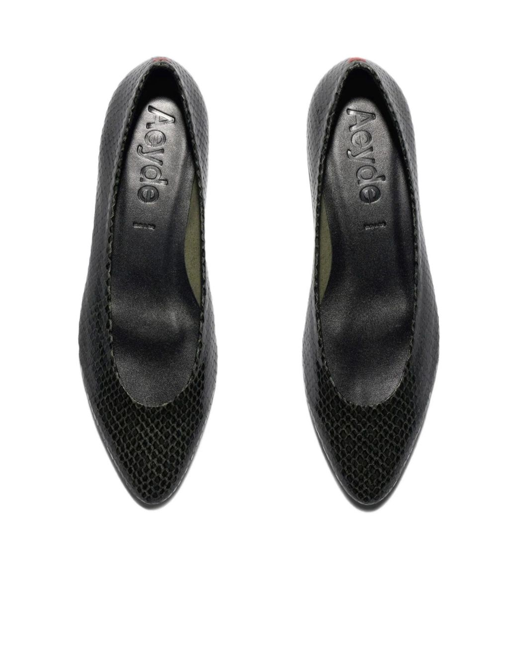 Aeyde Black Helia Leather Heeled Pumps
