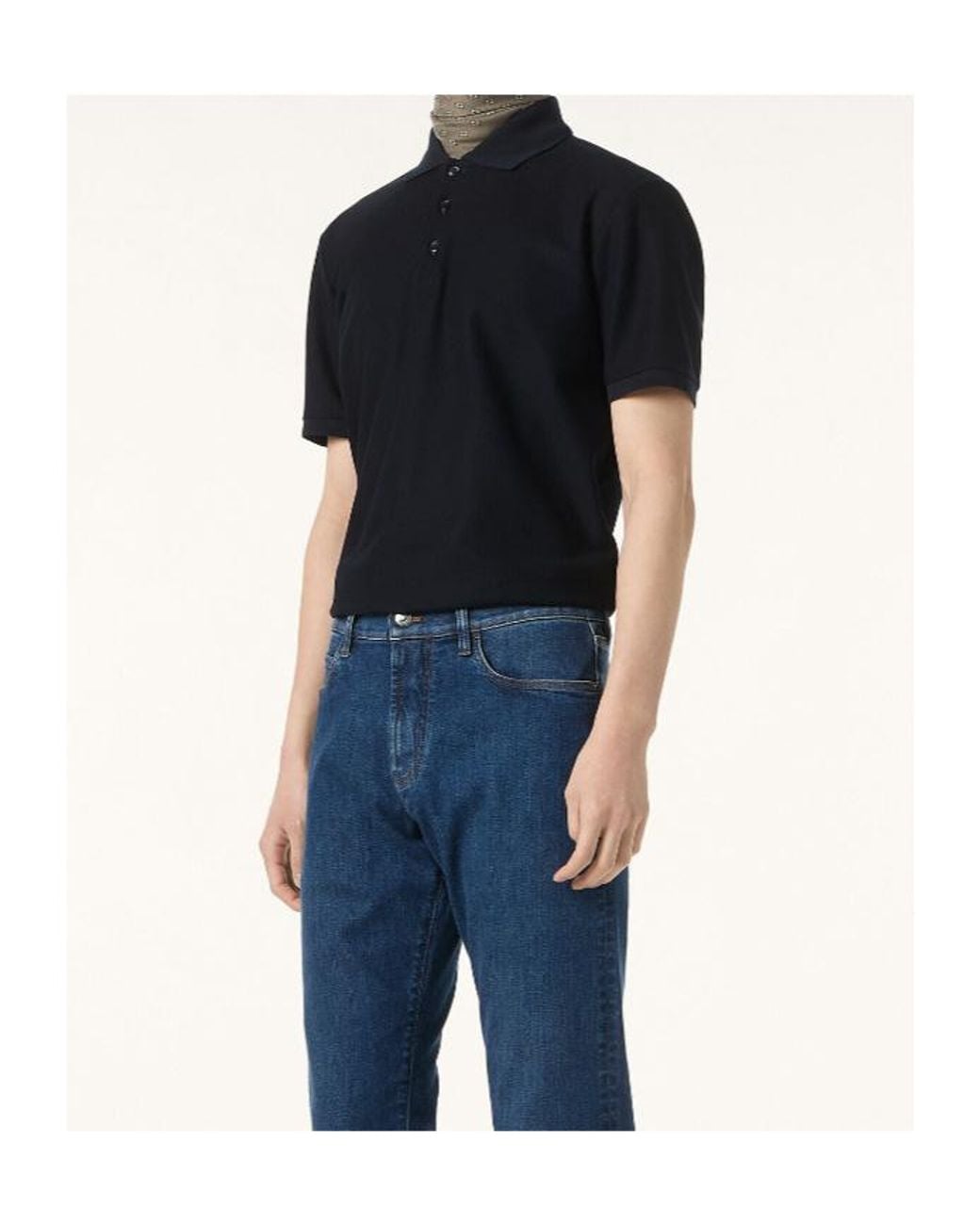 Loro Piana Black Laurel Polo Shirt for men