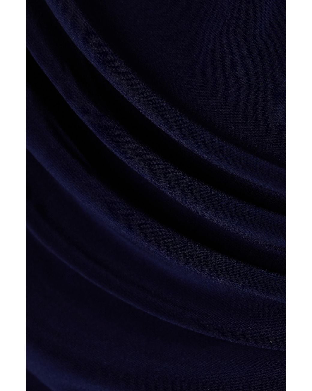 Norma Kamali Blue Pleated Neck One-Piece Swimsuit