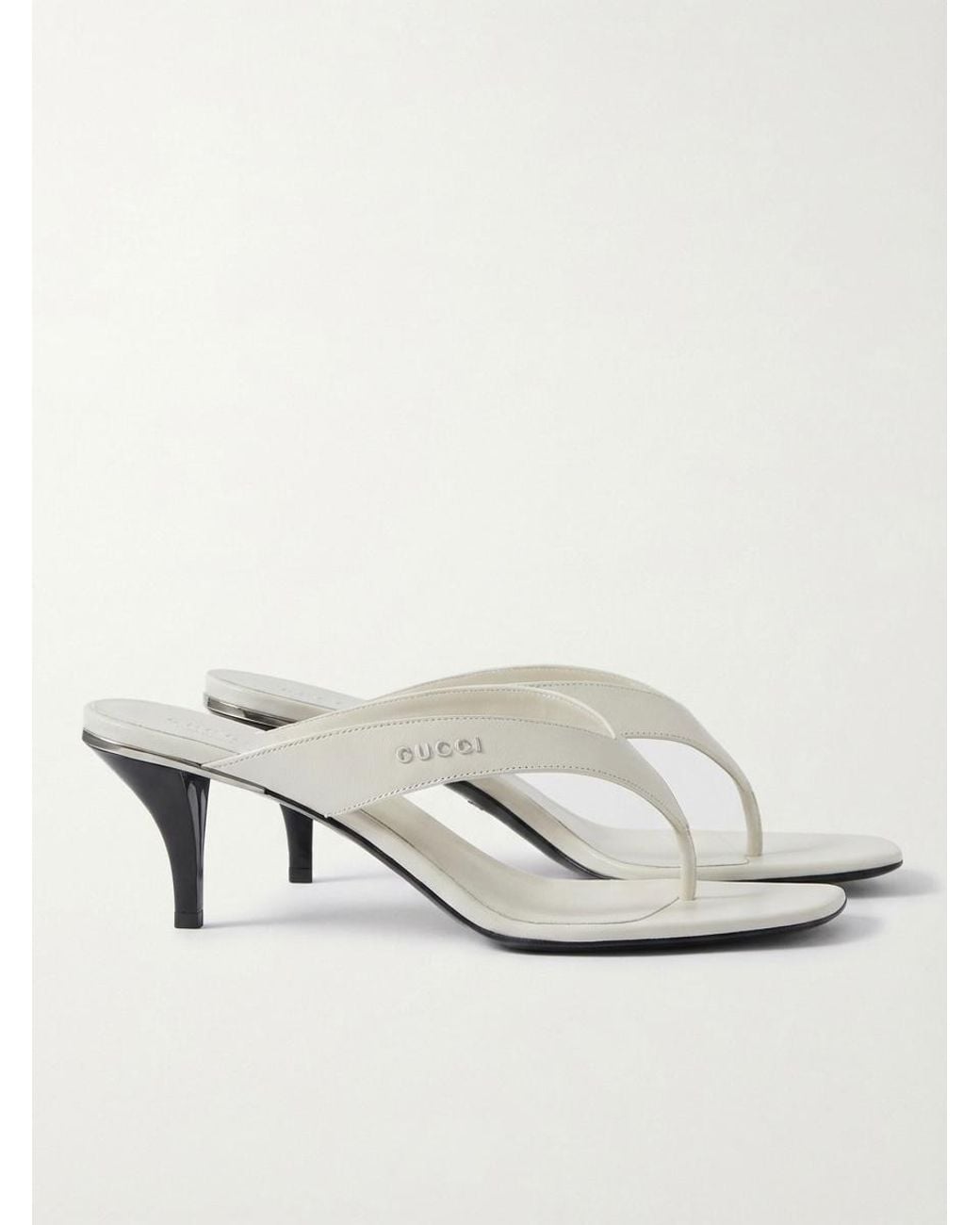 Gucci White Vittoria Thong