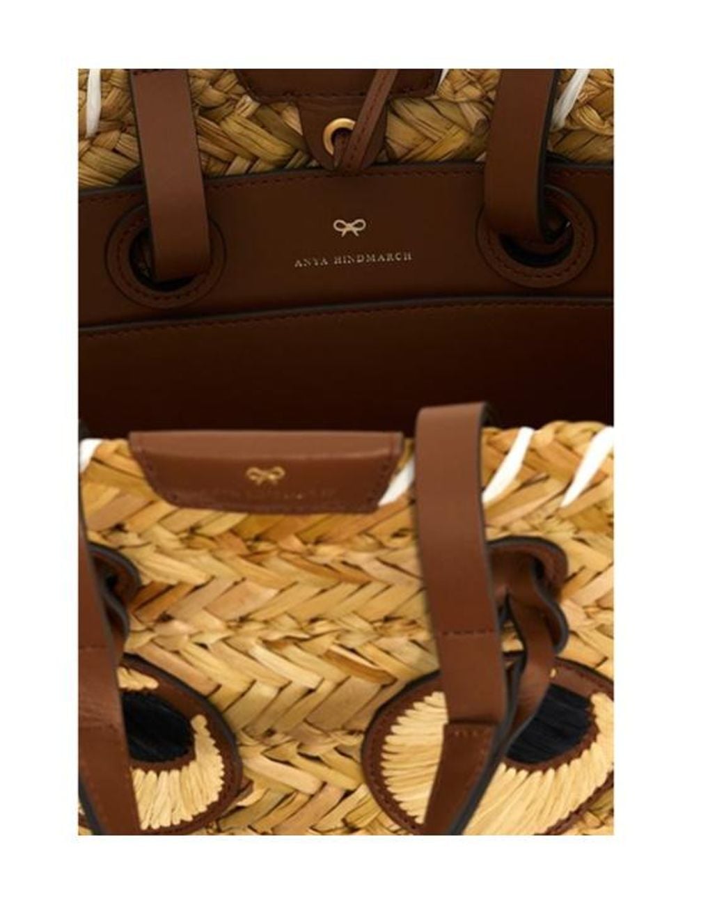 Anya Hindmarch Metallic Small Paper Eyes Basket Bag