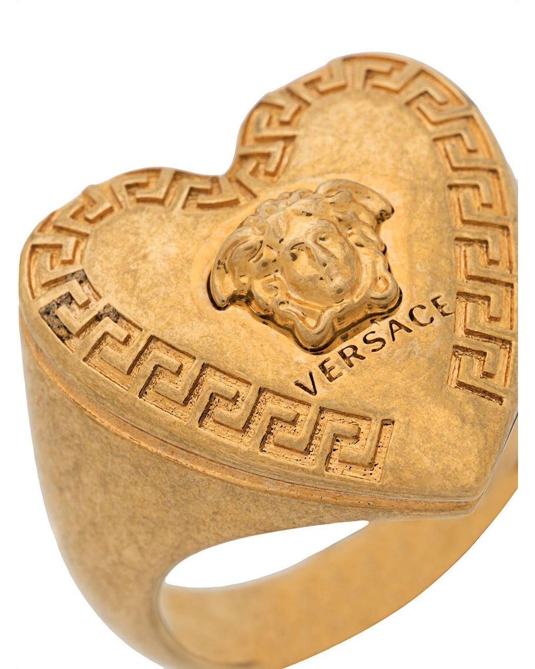Versace Natural Heart-Shaped Medusa Pattern Ring
