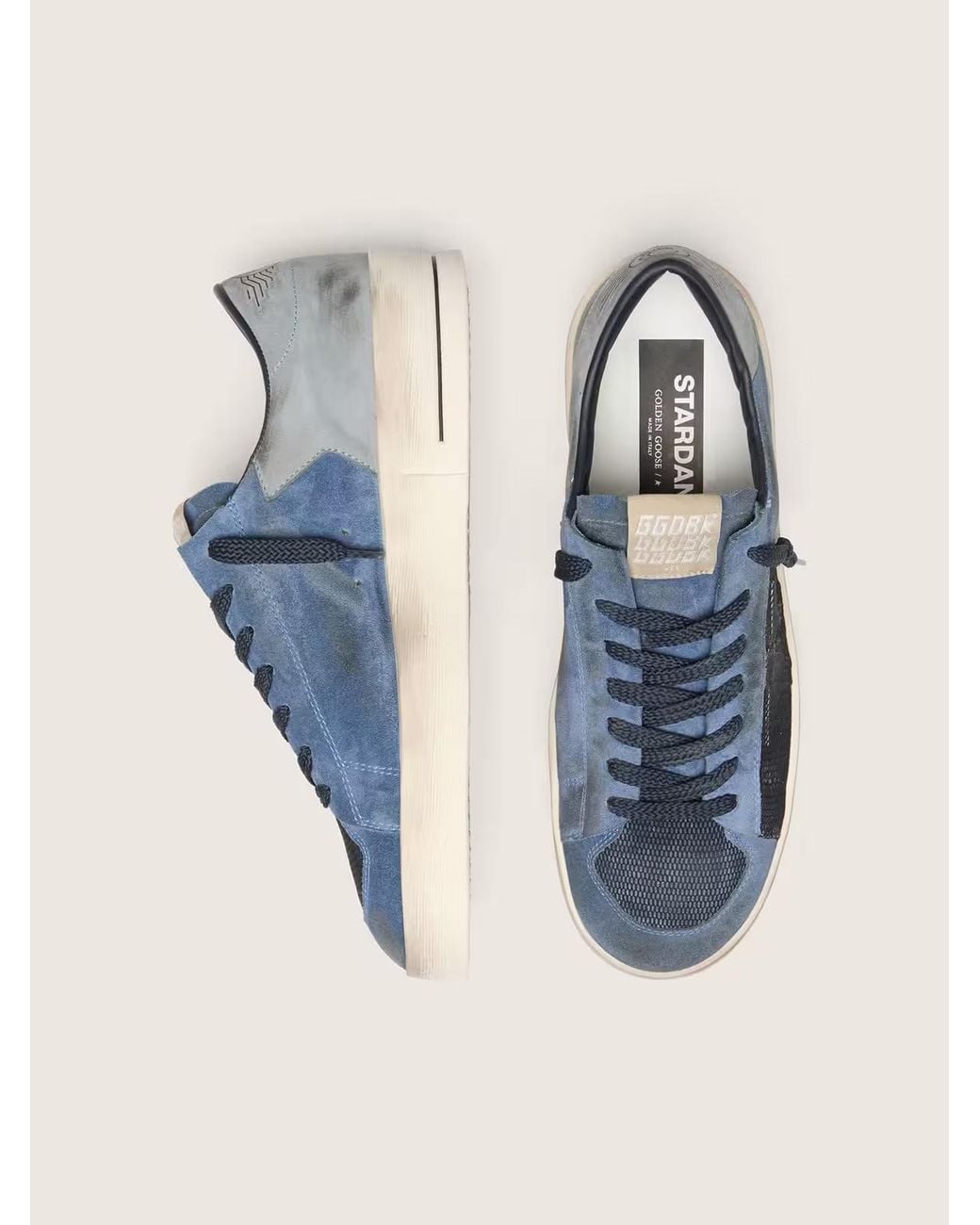 Golden Goose Deluxe Brand Blue Stardan Lace-Up Sneakers for men