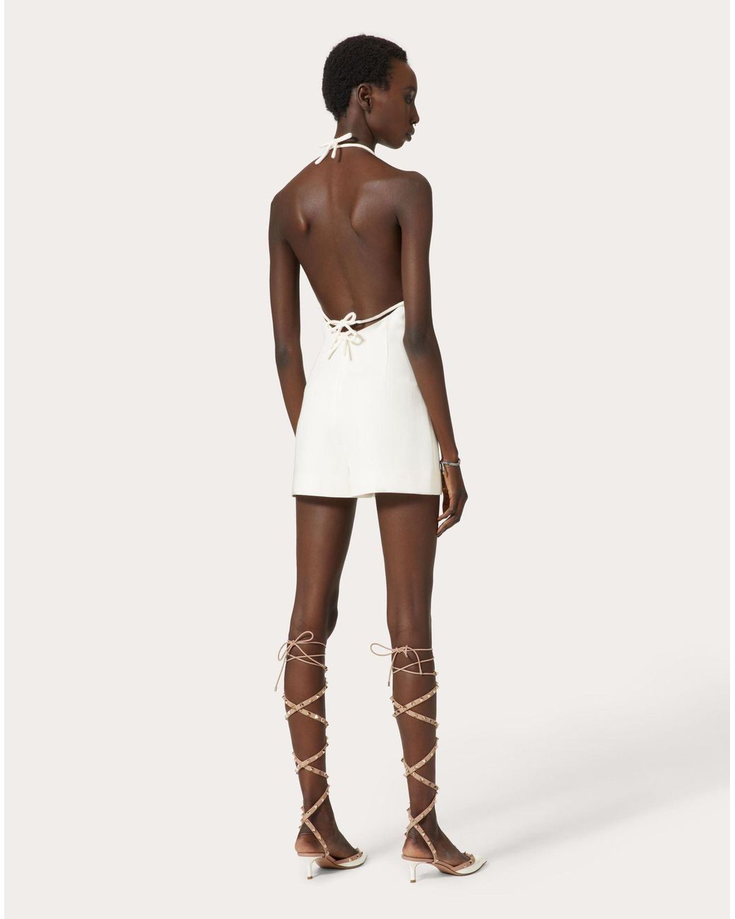 Valentino White Halter-Neck Playsuit
