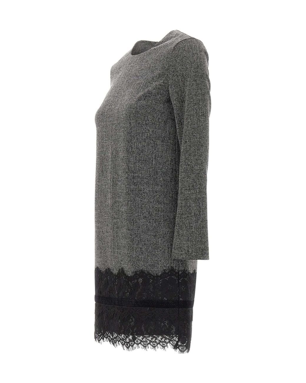 Kaos Gray Lace Straight-Fit Dress