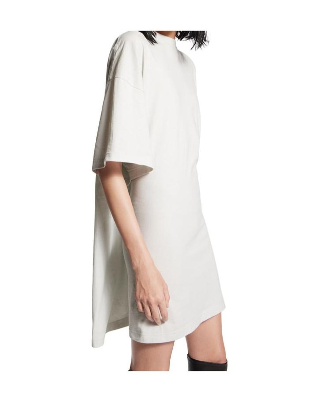 Balenciaga White Dirty Effect Semi Fitted Dress
