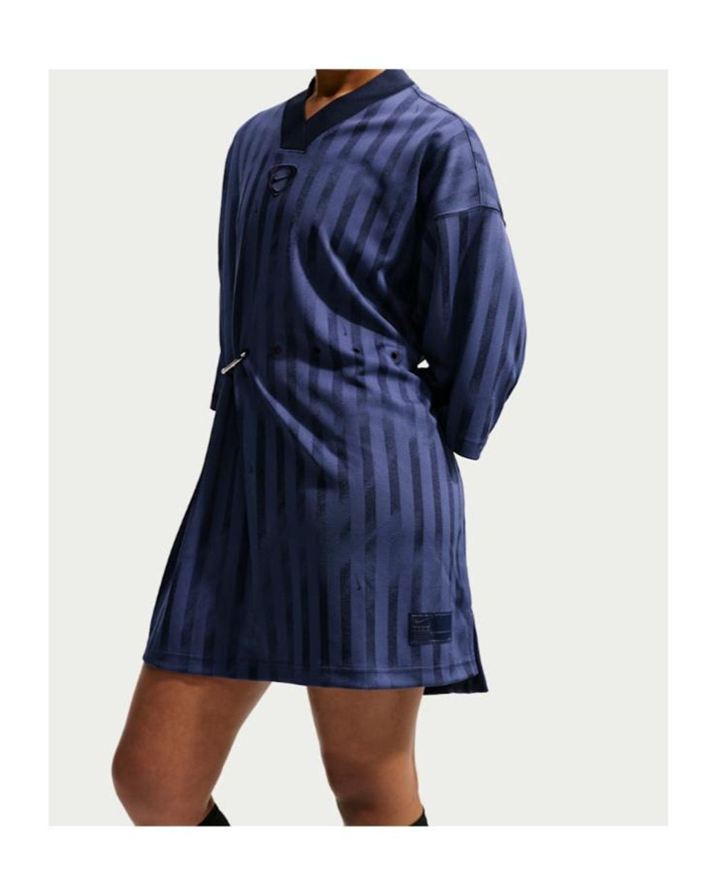 Nike Blue Runway Striped Jersey Mini Dress