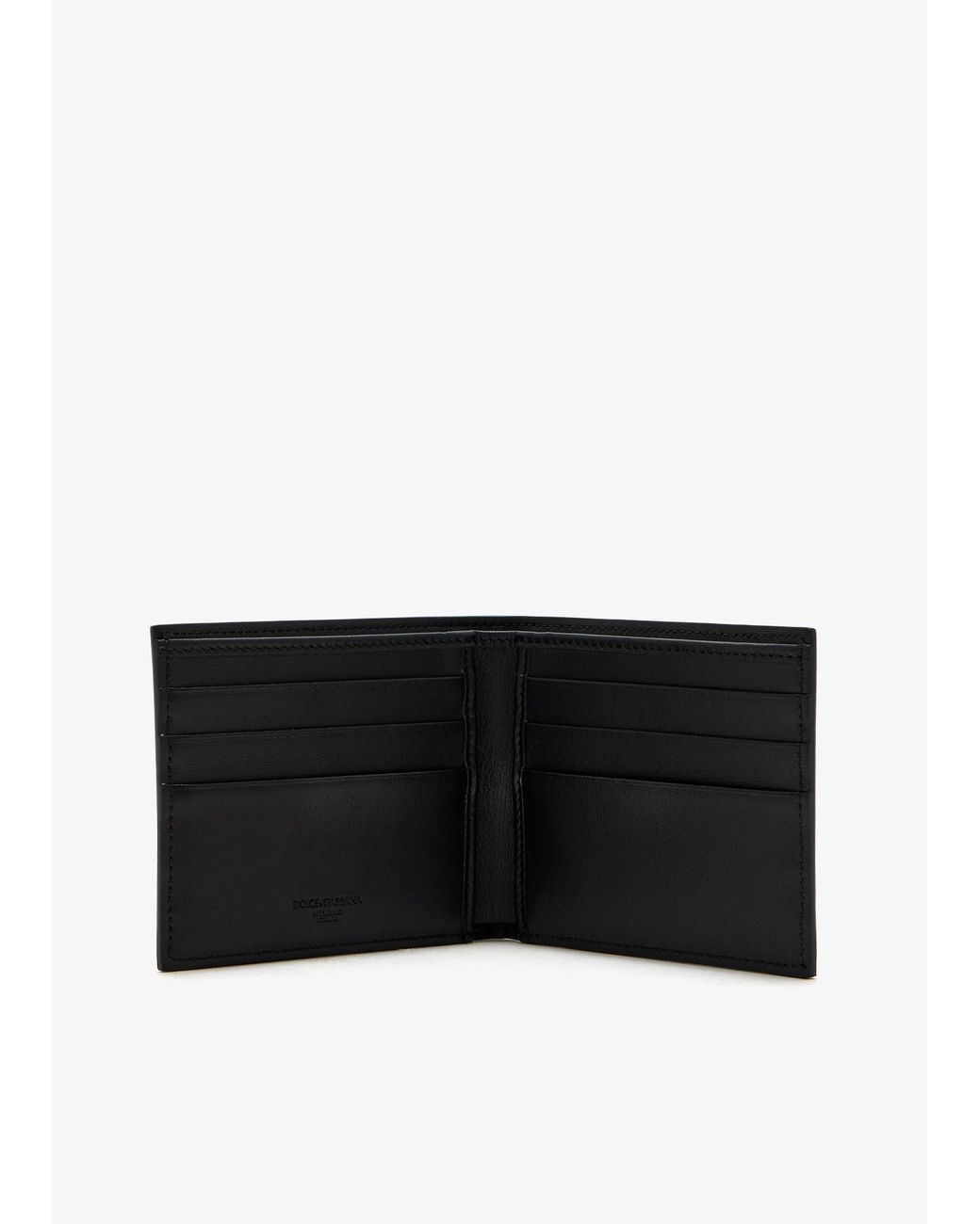 Dolce & Gabbana Black Logo Plaque Bi-Fold Wallet for men