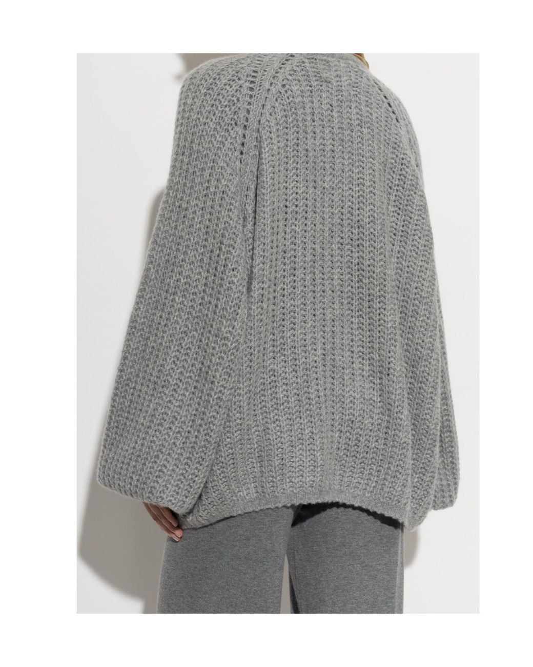 Lisa Yang Gray Thena Textured Knit Cardigan