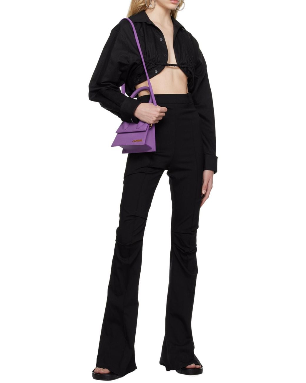 Jacquemus Black Machou Cropped Long-Sleeved Top