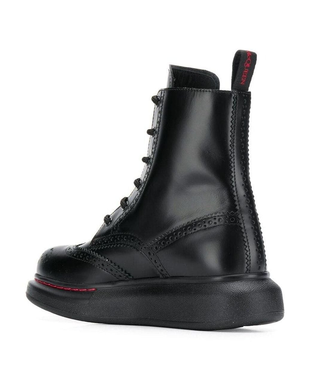 McQueen Black Hybrid Lace-Up Ankle Boots