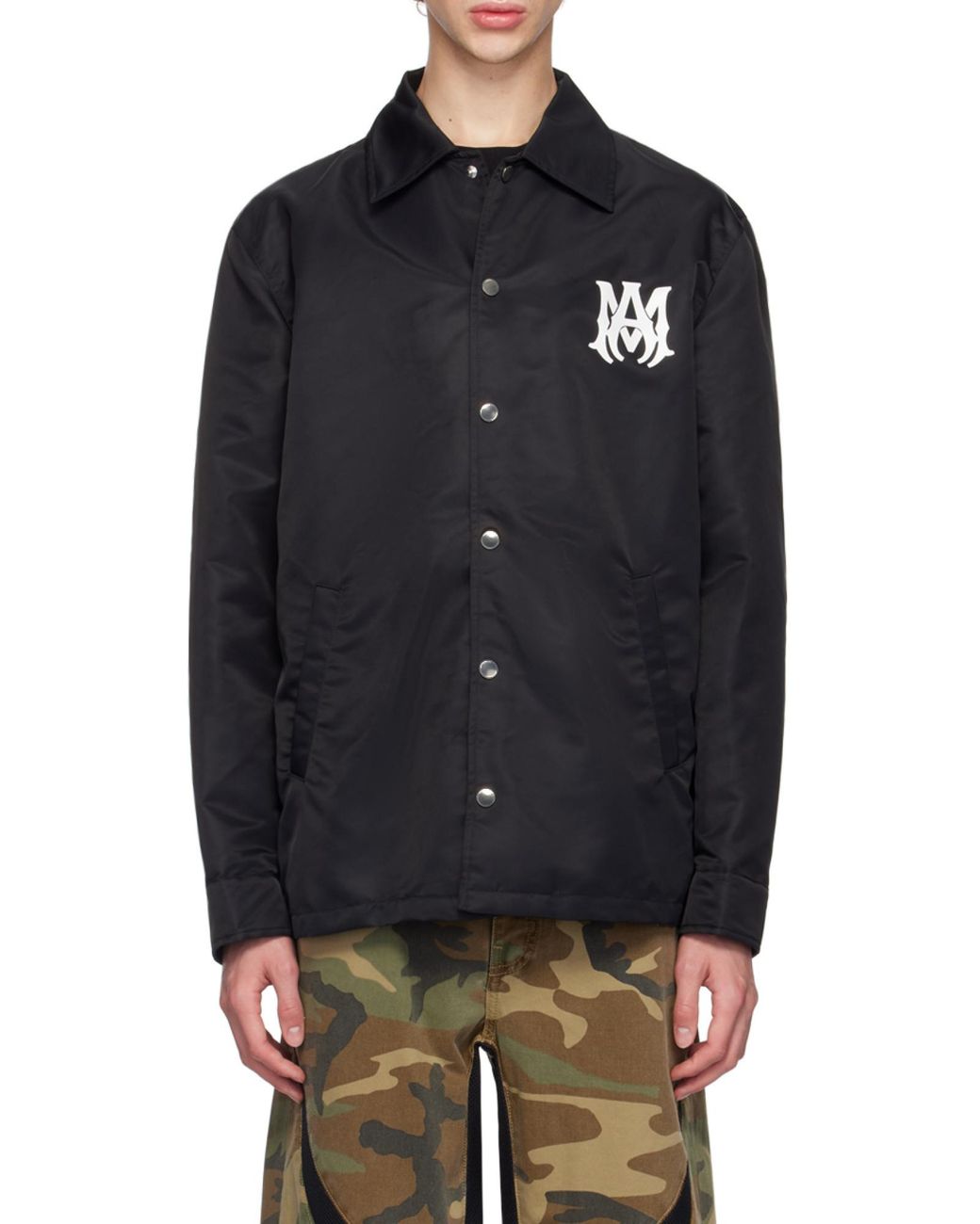 Amiri Blue Logo Print Shirt Jacket for men