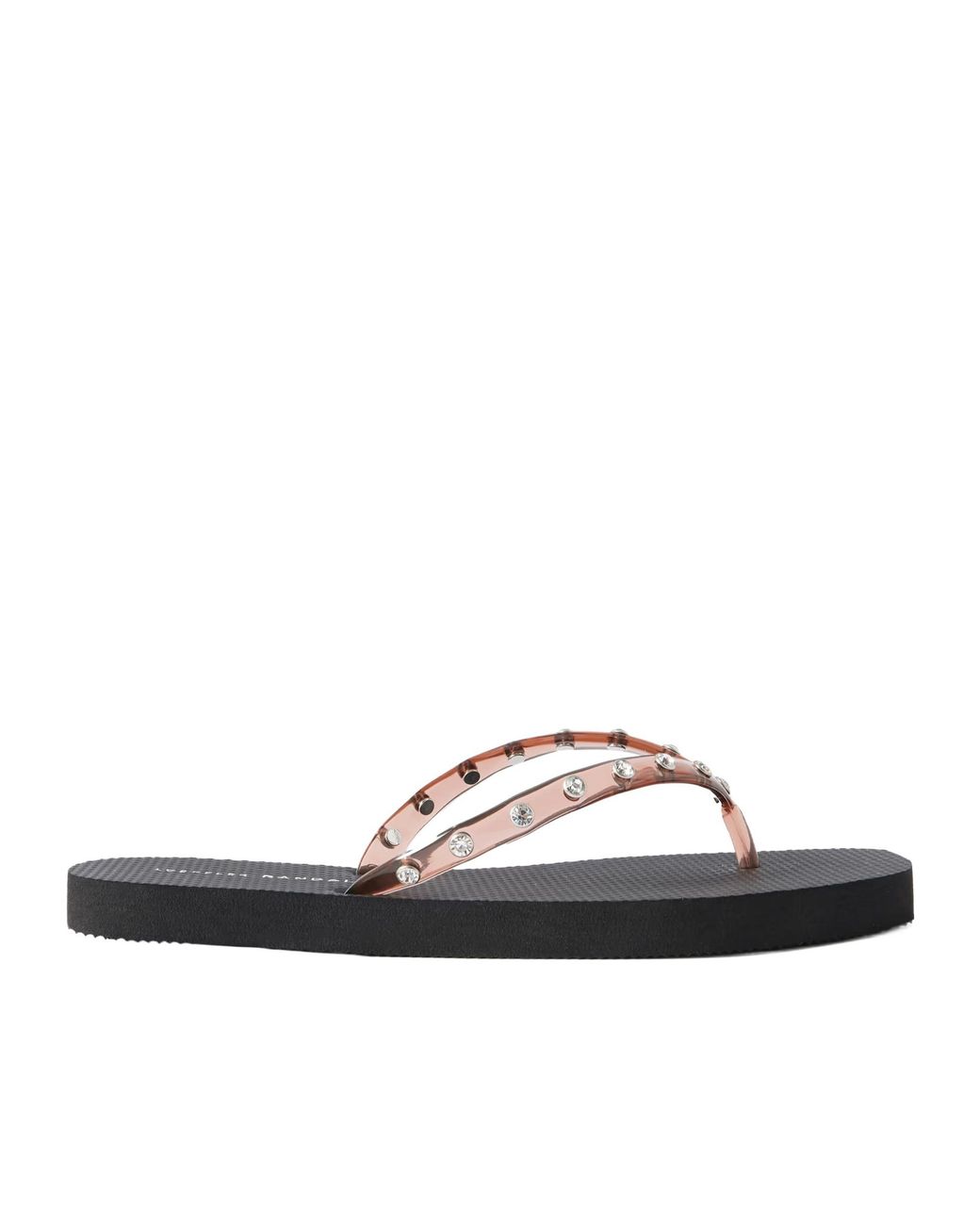 Loeffler Randall White Taryn Crystal-Embellished Pvc Flip Flops