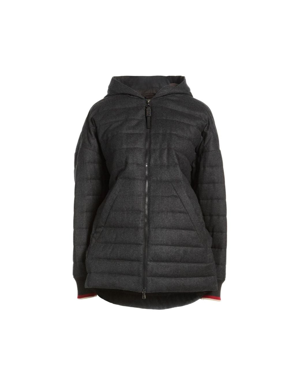 Brunello Cucinelli Black Lightweight Wool Hooded Jacket