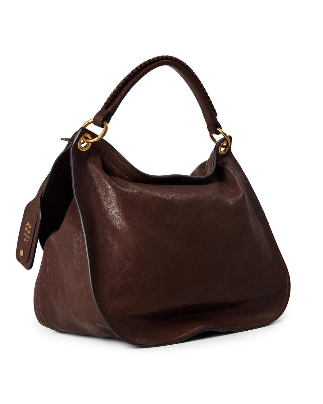 Miu Miu Darkbrown Softleather Hobo Shoulder Bag
