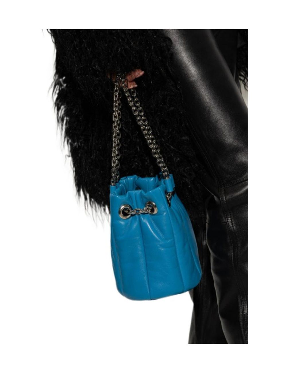 Stand Studio Blue Yvette Chain-Linked Bucket Bag