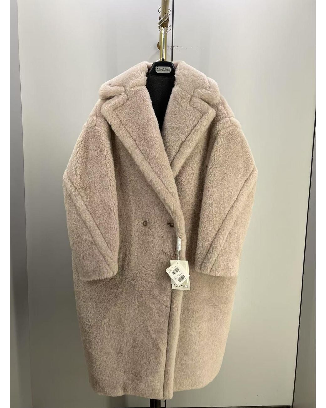 Max Mara Natural Tedgirl Button-Up Long Coat