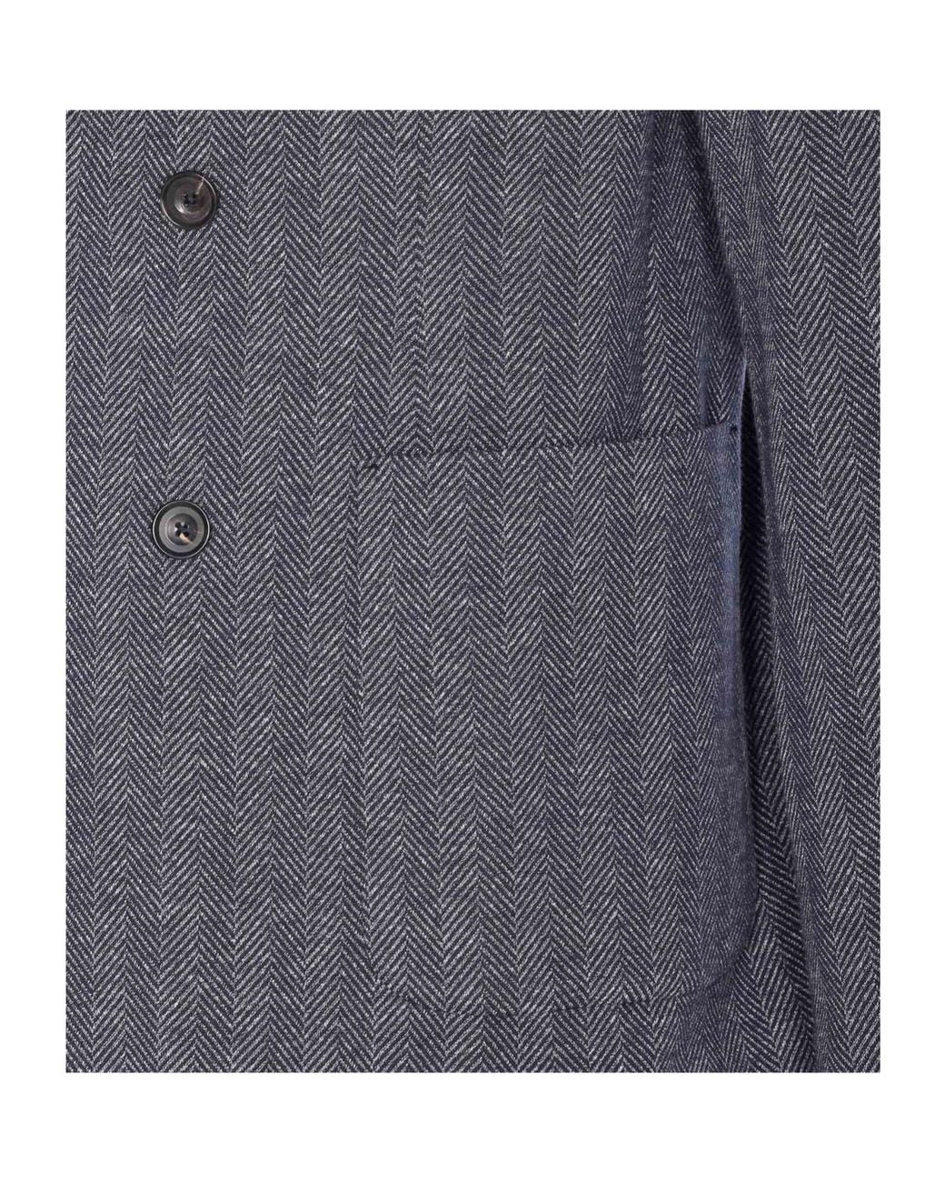 Circolo 1901 Blue Chevron Double-Breasted Jacket for men