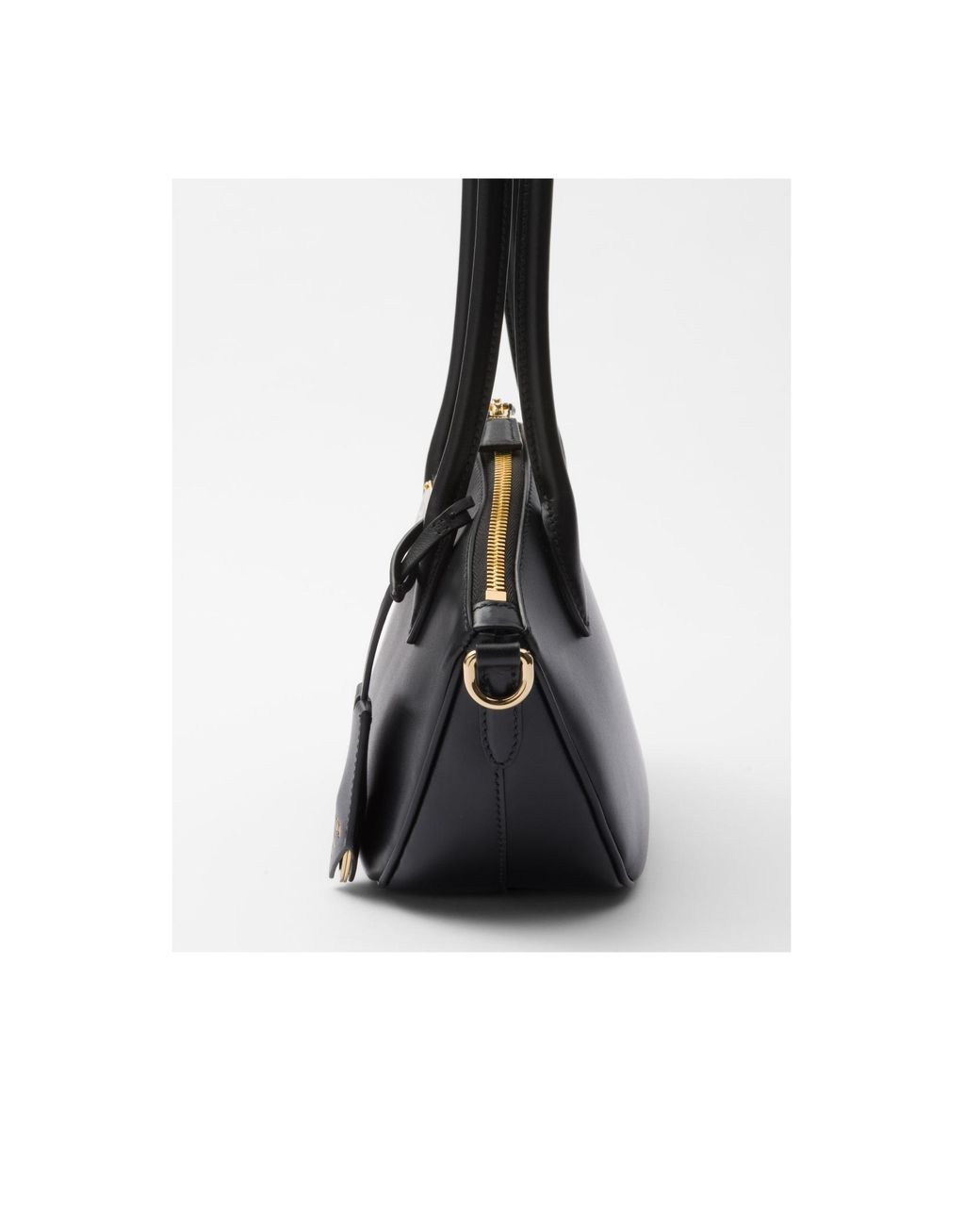 Prada Black Logo Plaque Tote Bag