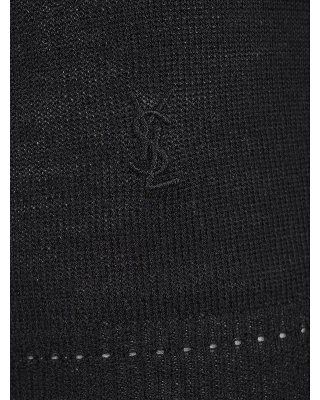 Saint Laurent Black Cassandre Turtleneck Long-Sleeved Jumper