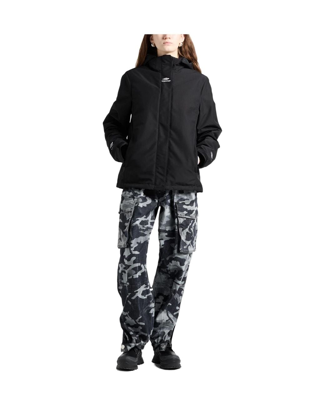 Balenciaga Black Minimalist Hooded Jacket