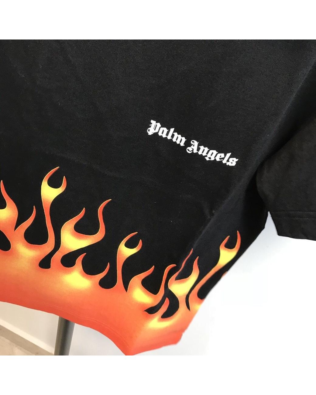 Palm Angels Black Flame T-Shirt for men