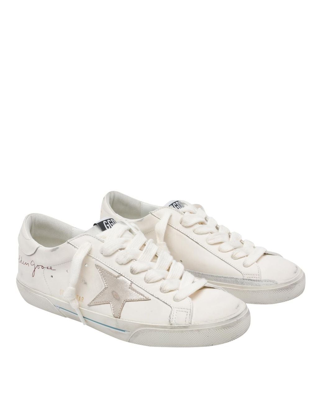 Golden Goose Deluxe Brand White Super Star Low-Top Sneakers for men