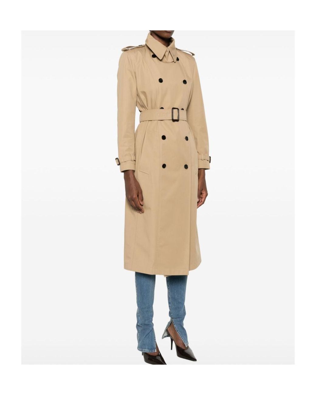 Gucci Natural Belted Double-Breasted Trench Coat