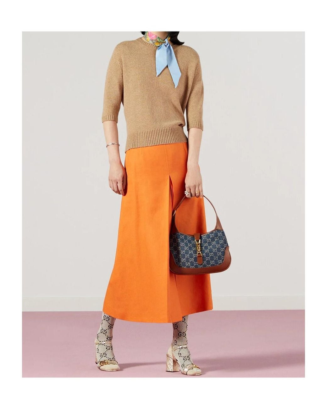Gucci Natural Cashmere Top With Horsebit