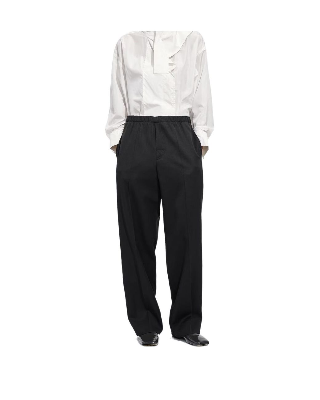 Bottega Veneta Black Grain De Poudre Pants