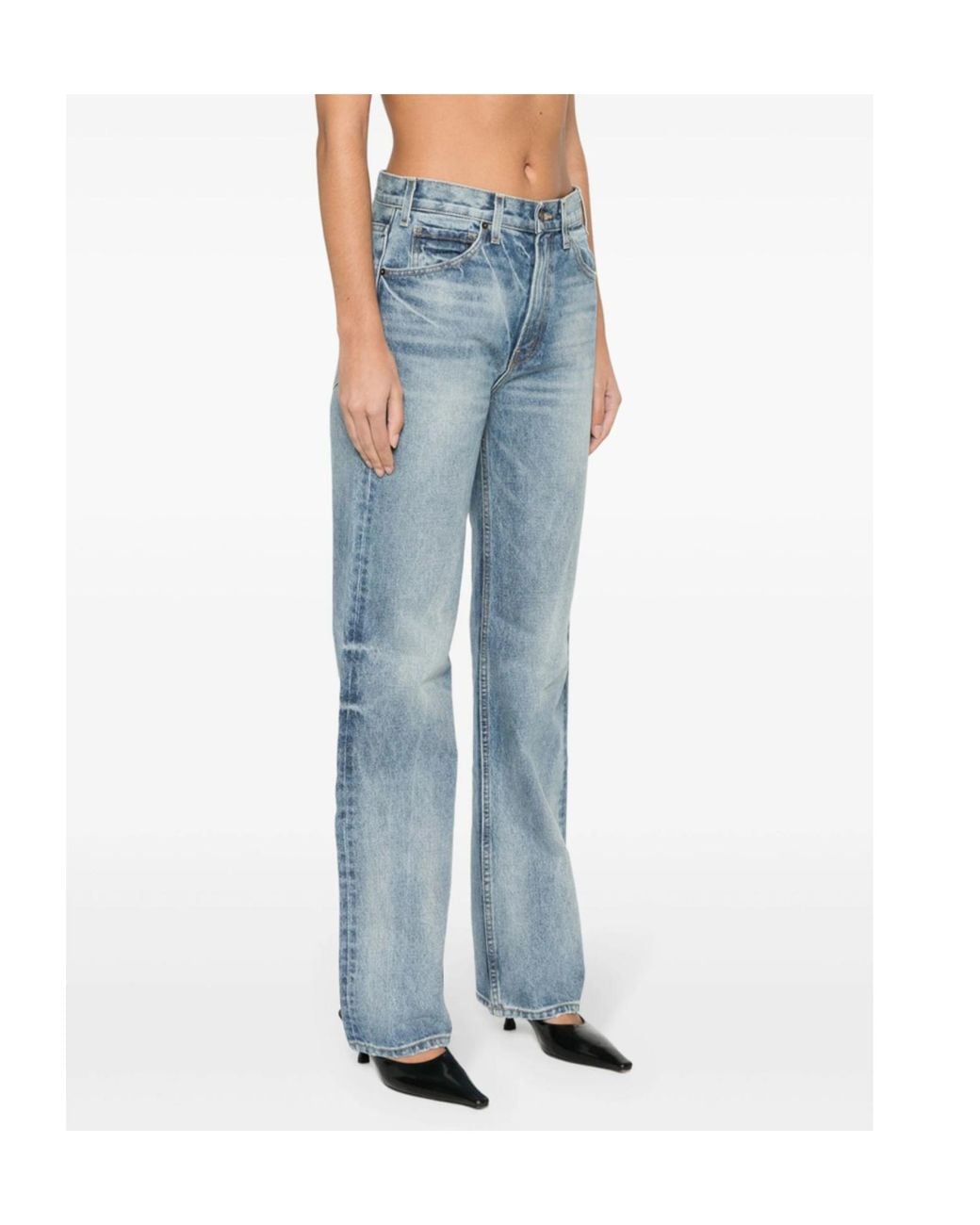 Nili Lotan Blue Belt-Loop Jeans
