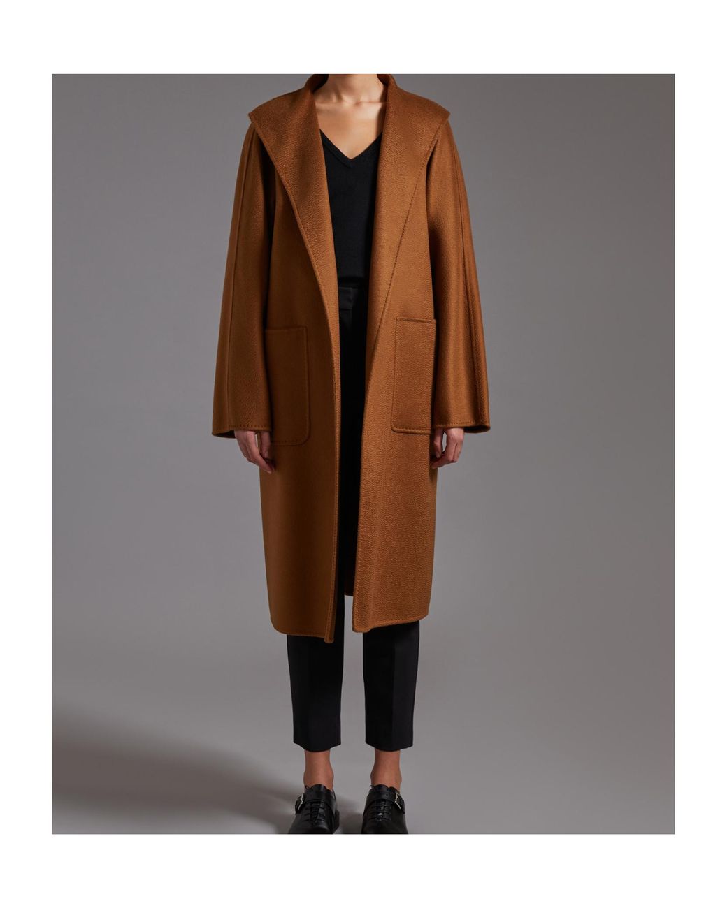 Max Mara Brown Lilia Belted Long-Sleeved Coat