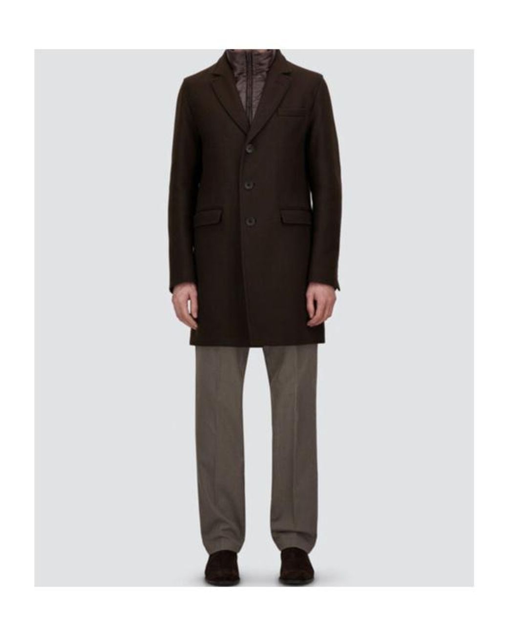 Herno Black Ecowool And Nylon Ultralight Coat for men