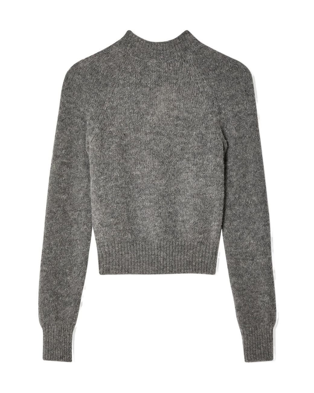 Dries Van Noten Gray Round-Neck And Long-Sleeved Sweater