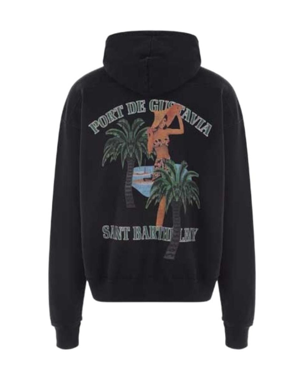 Rhude Blue Logo-Print Long-Sleeve Hoodie for men