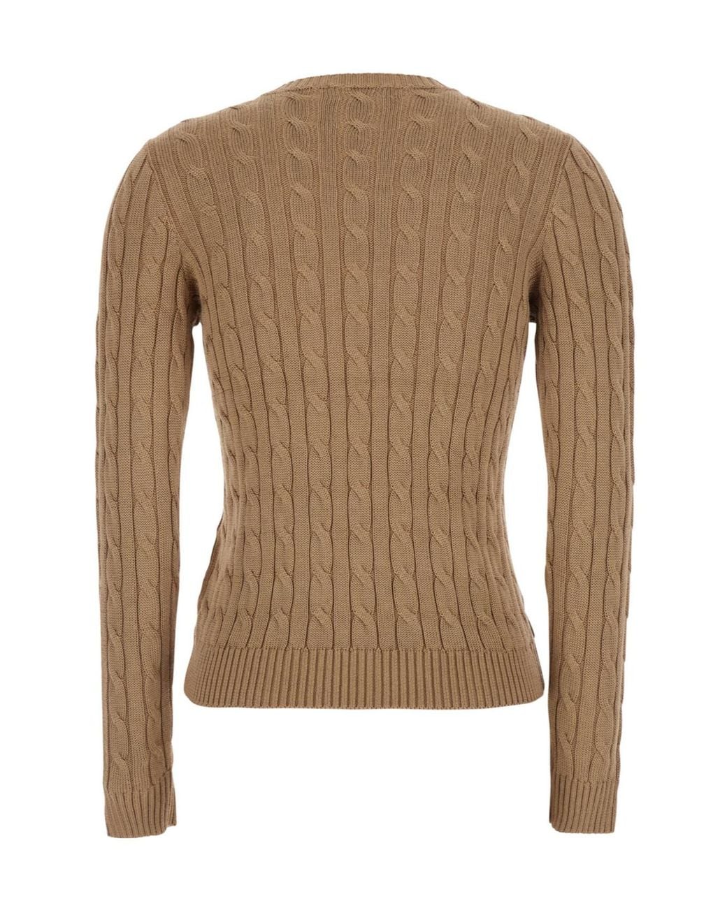 Ralph Lauren Brown Lauren Cable Logo Knitted Sweater