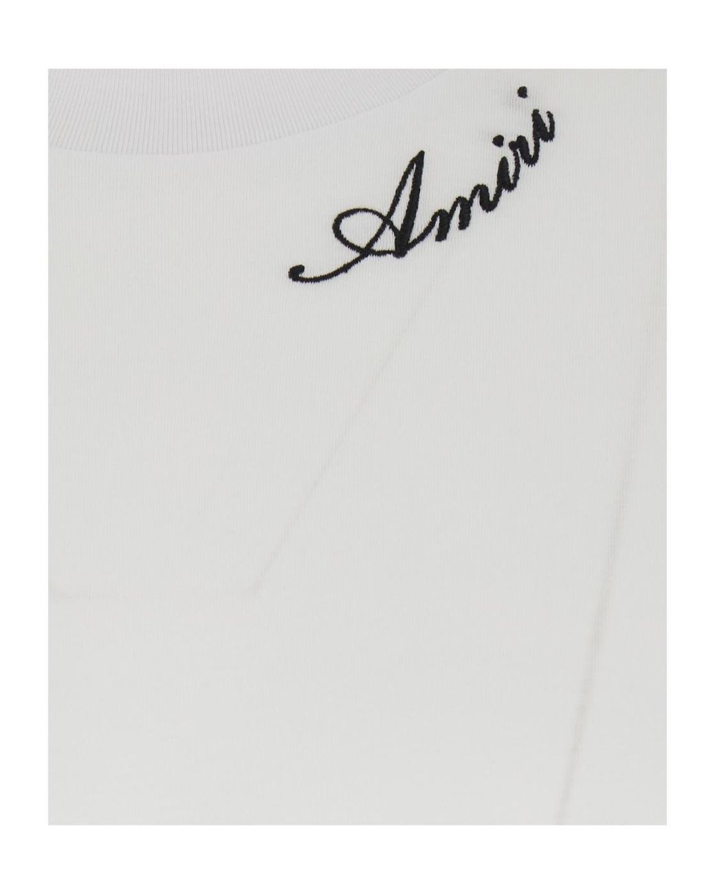 Amiri White Logo Crewneck T-Shirt for men