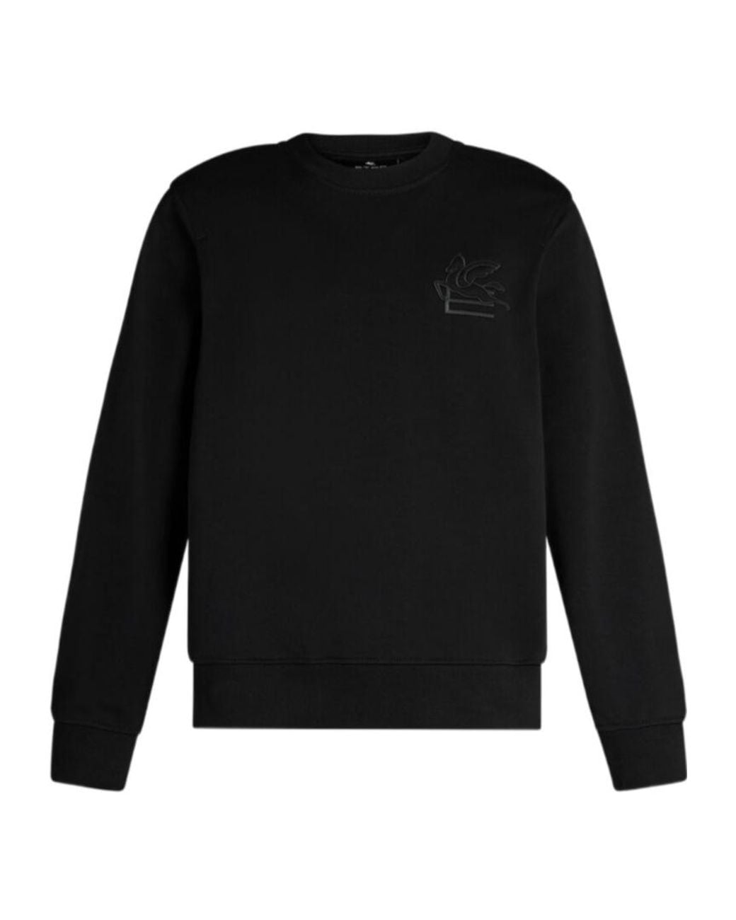 Etro Black Pegaso-Appliqué Crew-Neck Sweatshirt for men