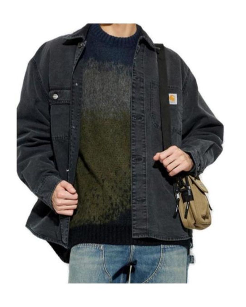 Carhartt Blue Tinley Colour-Block Crew-Neck Sweater for men