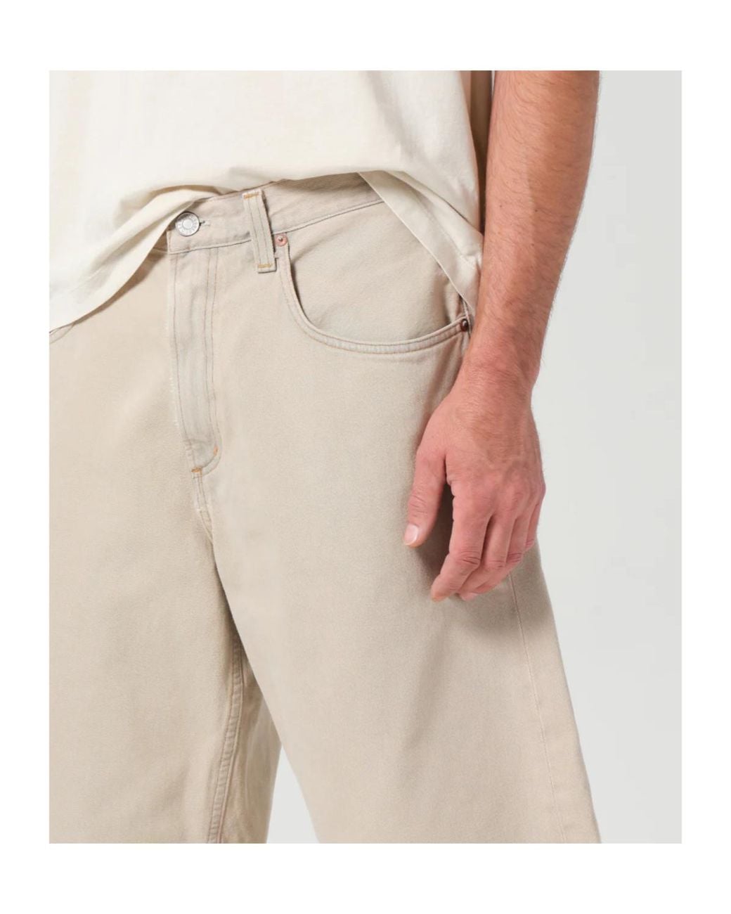 Agolde Natural Bermuda Denim Shorts for men