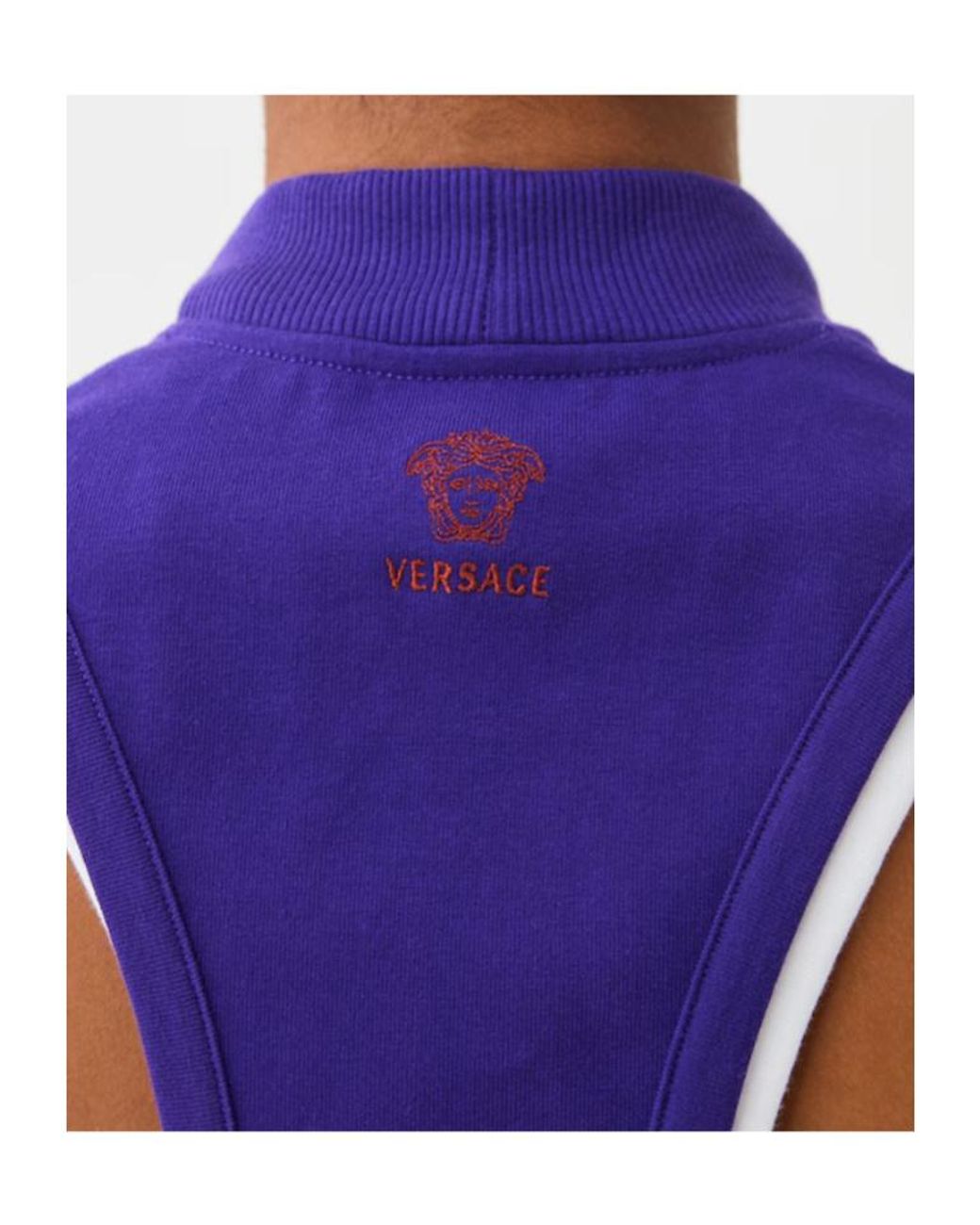 Versace Purple Open-Back Sleeveless Top