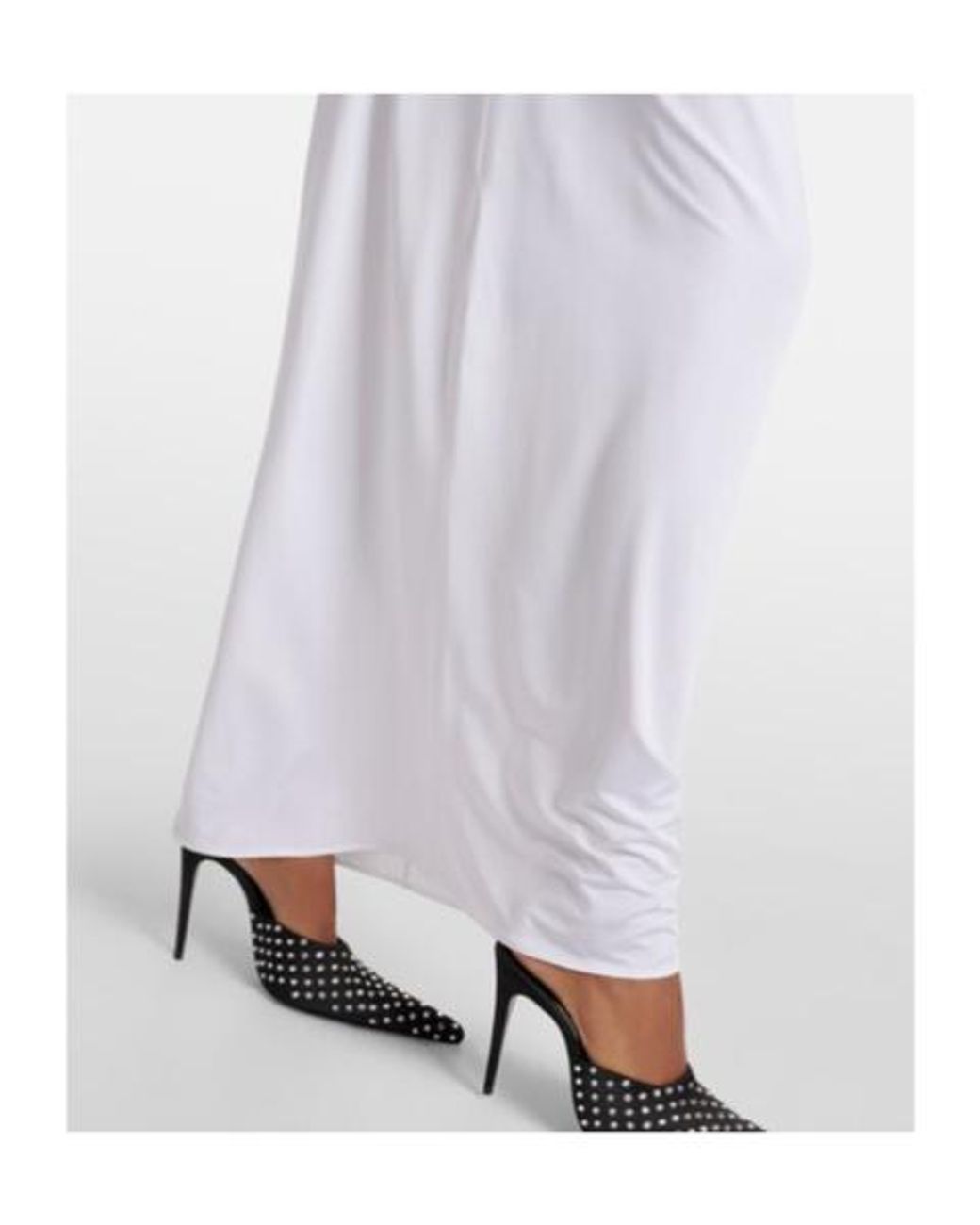 Magda Butrym White Draped Jersey Maxi Skirt