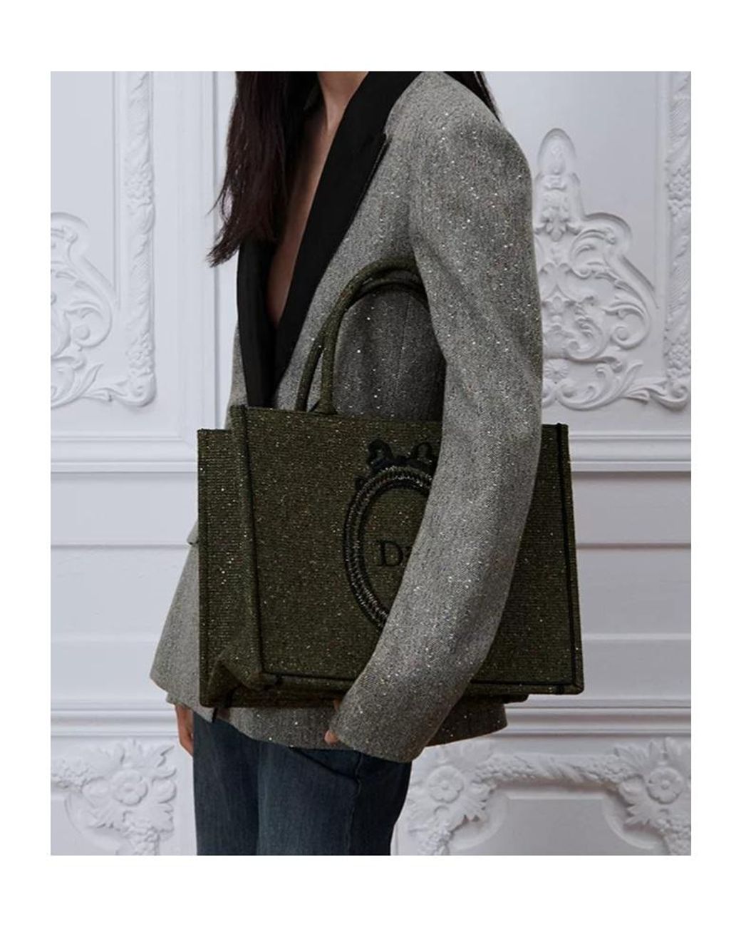 Dior Green Medium Book Tote With Strap