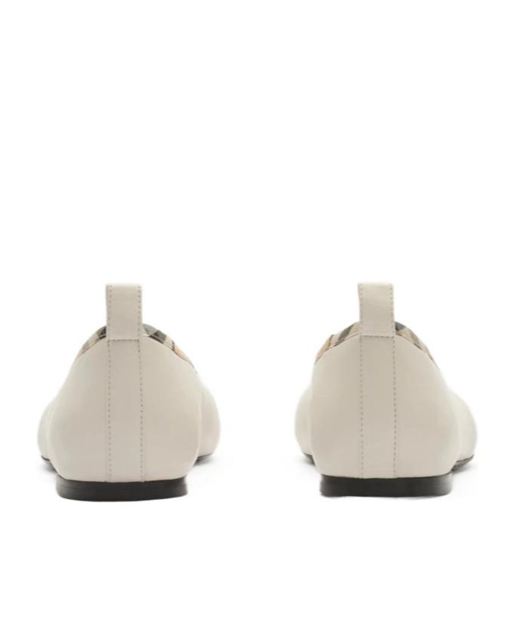 Burberry Natural Robin Check-Trim Ballet Flats
