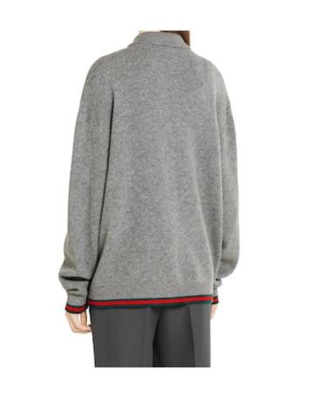 Gucci Gray Web Detailed Cardigan