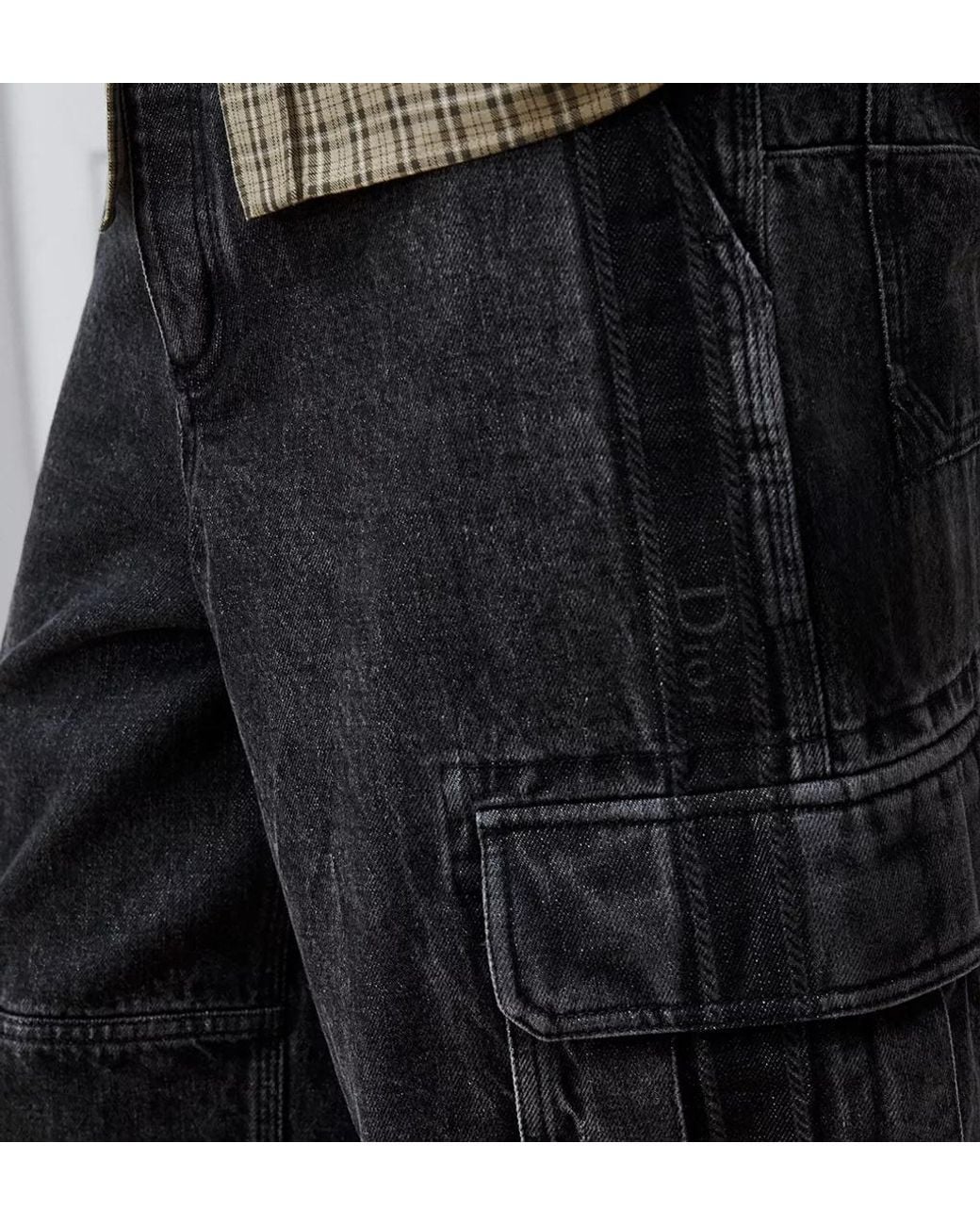 Dior Gray Cargo Jeans for men