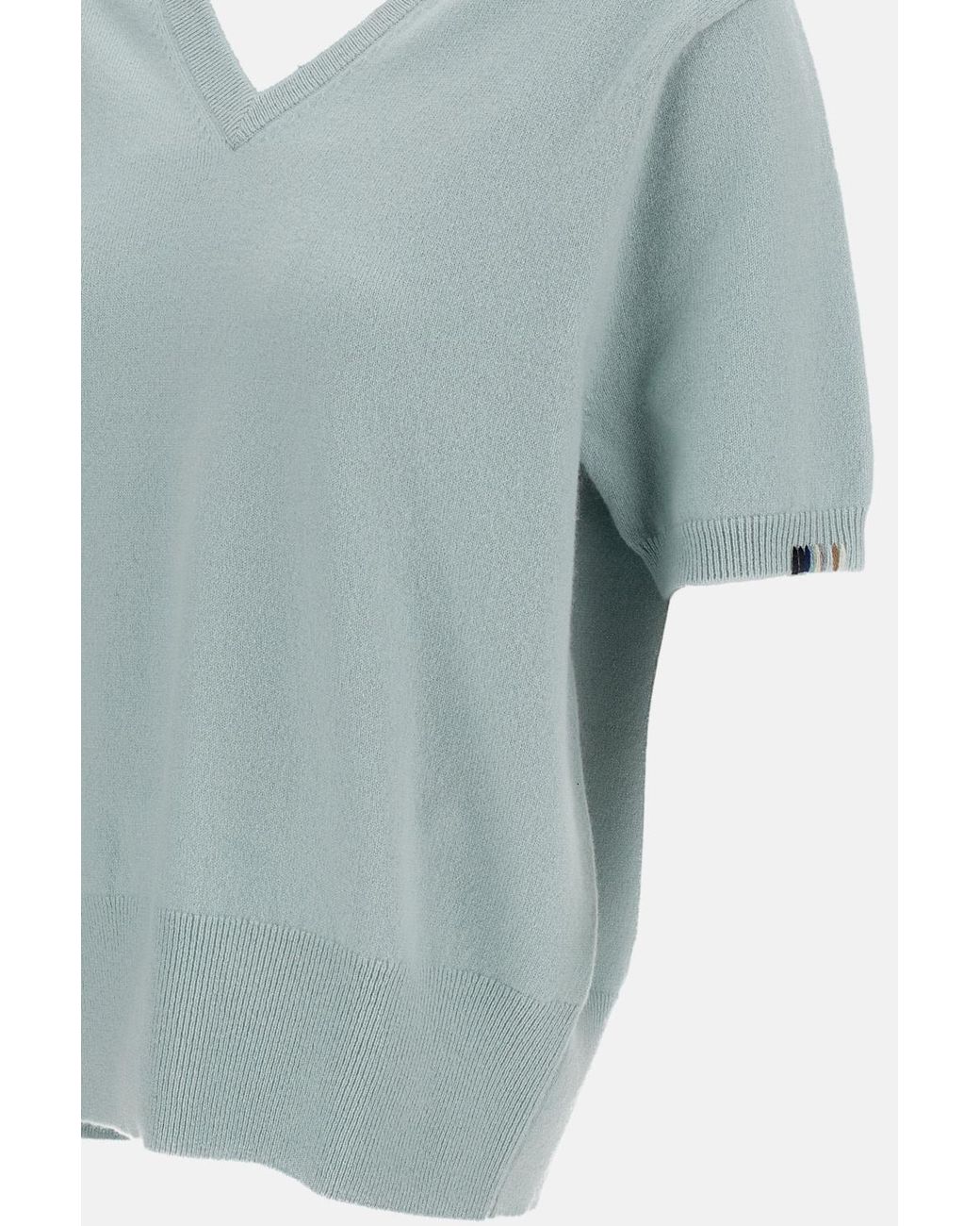 Extreme Cashmere Blue Martina Short-Sleeve Knitted Sweater