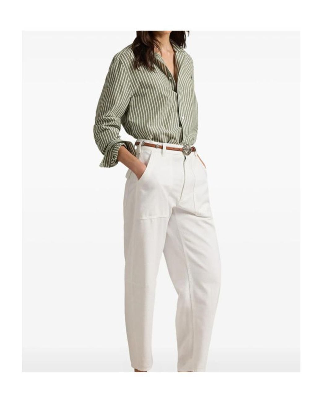 Polo Ralph Lauren Green Striped Long-Sleeve Shirt