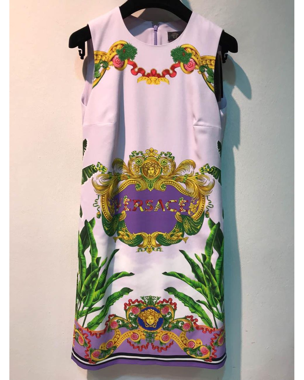 Versace White Iconic Printed Dress