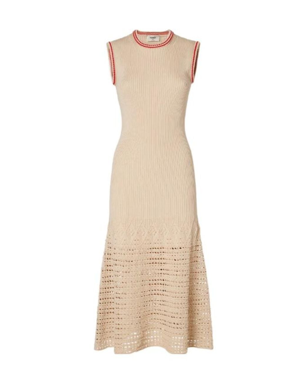 Fendi Natural Crocheted Dress